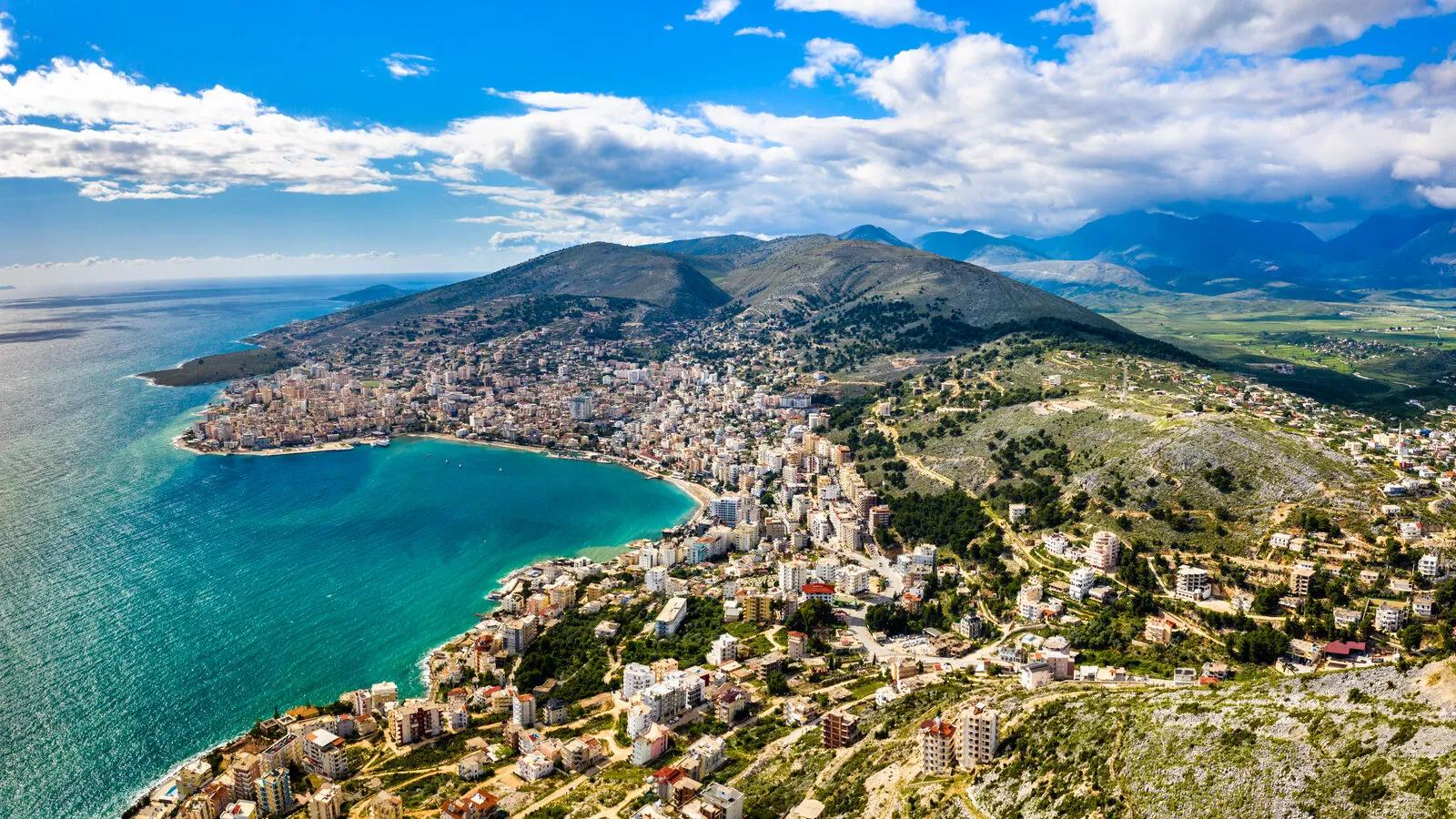 Aerial view of the Albanian coastline